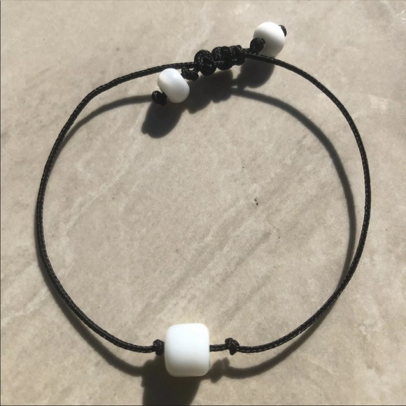 Handmade Adjustable “Marshmallow” Beaded Bracelet - Picture 2 of 5